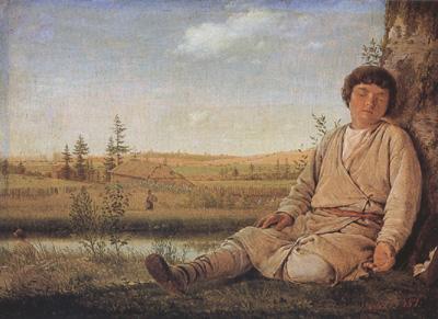 Alexei Venezianov Sleeping Shepherd Boy (mk22) Germany oil painting art